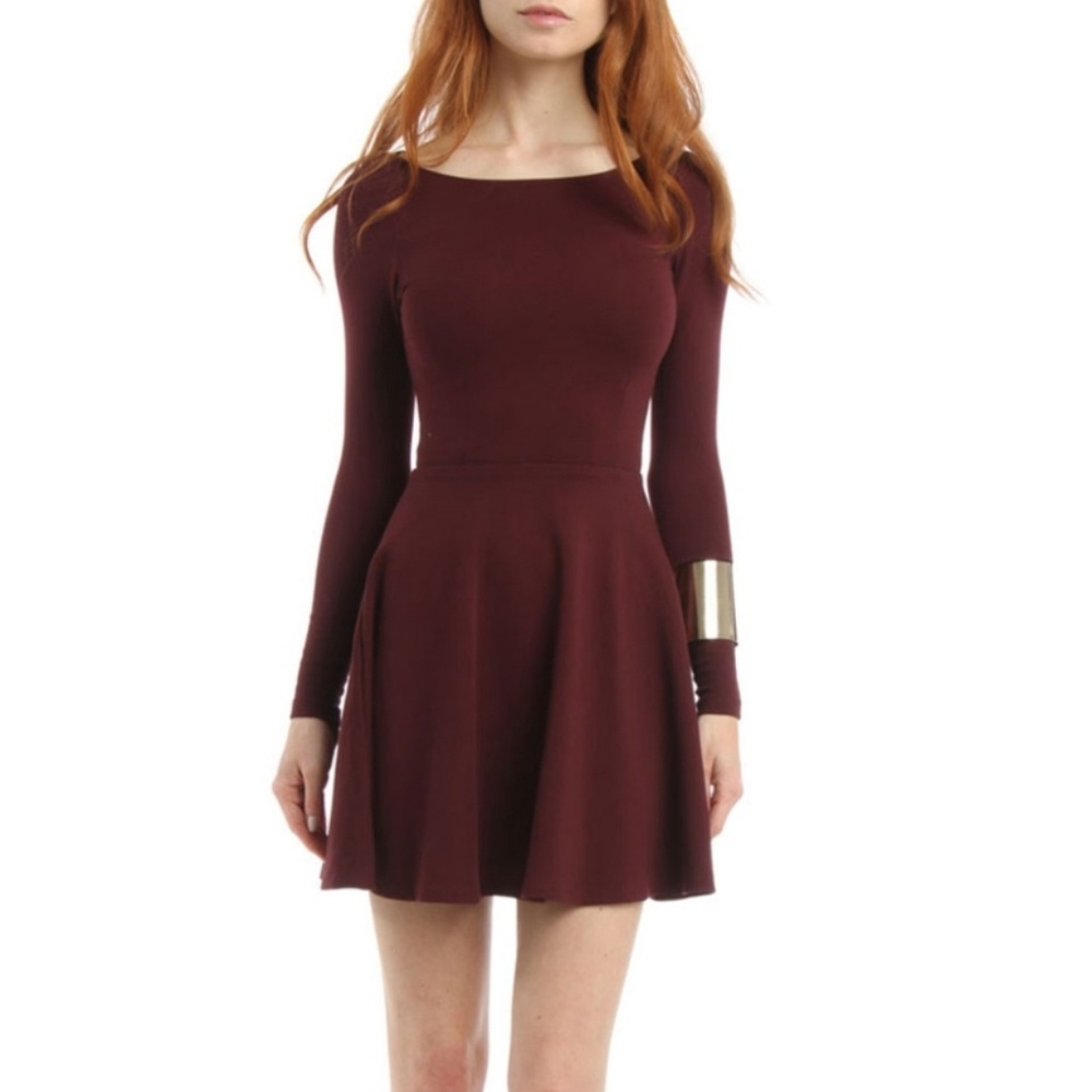 American Apparel Ponte Long Sleeve Skater Dress M